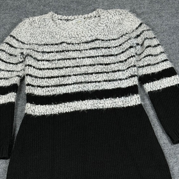 Calvin Klein Medium Striped Cozy Eyelash Knit Midi Sweater Dress Bodycon Sheath - Picture 2 of 9